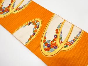 アンティーク　輪に草花模様織り出し袋帯（材料）